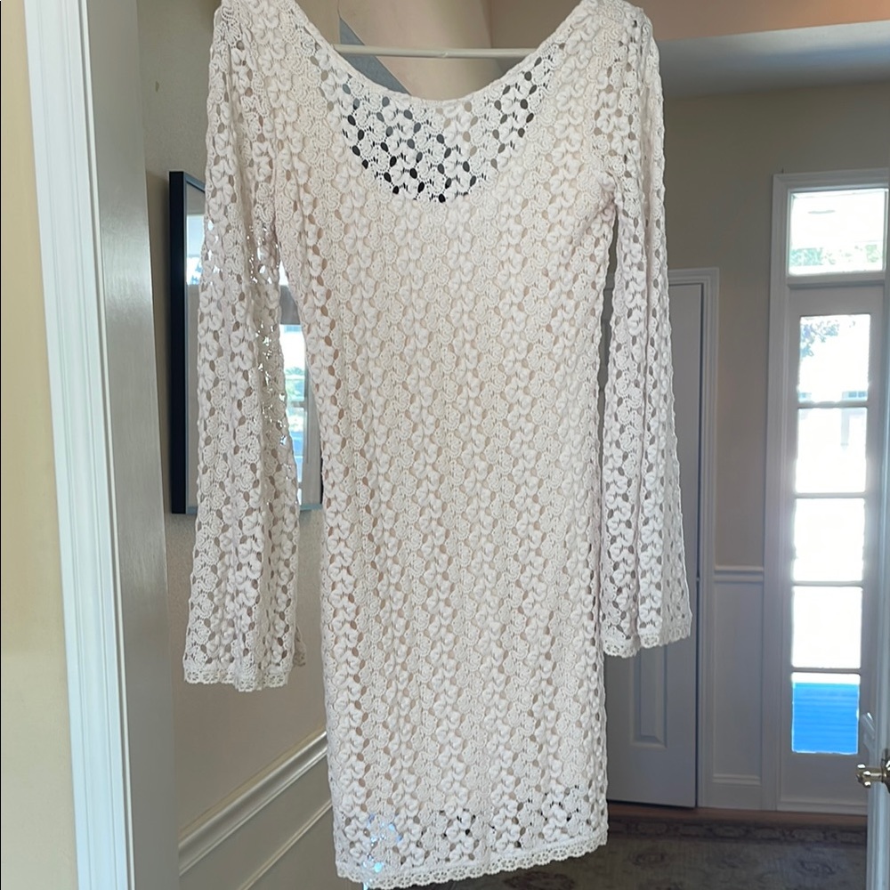 Elegant Cream Lace Dress FREE PEOPLE